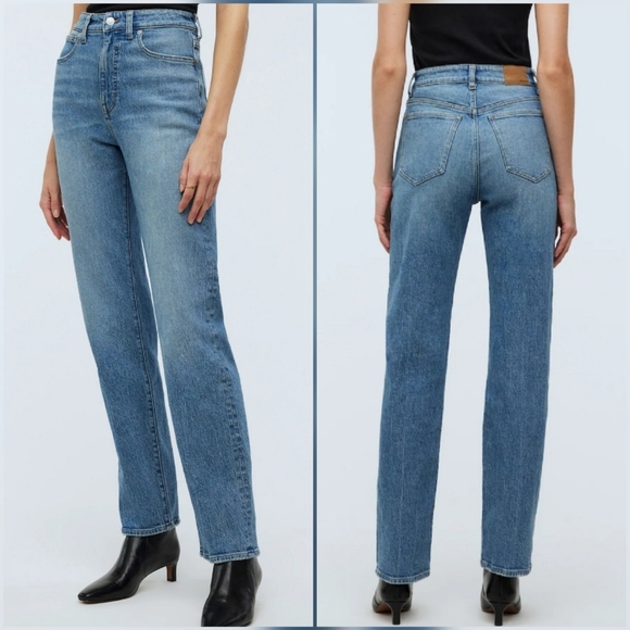 Madewell, New, The '90s Straight Leg Rondell Wash Jeans, Size 32 Petite 32P - Picture 2 of 15